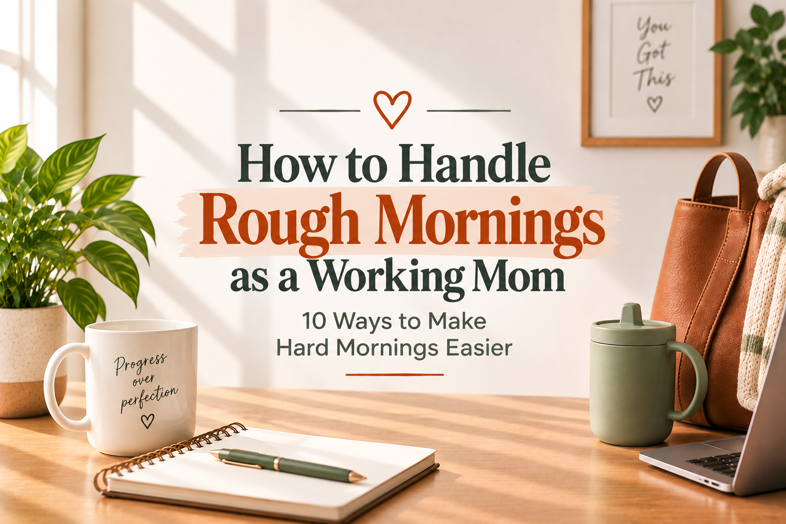 How to handle rough mornings as a working mom with 10 practical ways to make stressful mornings easier.